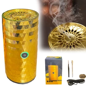 Mubkhar Rechargeable Electric Car Incense Burner - Golden